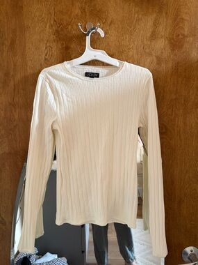J. Crew Cream Ribbed Long-Sleeve Tee